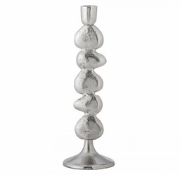 Bloomingville METINA Świecznik Aluminiowy 28,5 cm / Srebrny