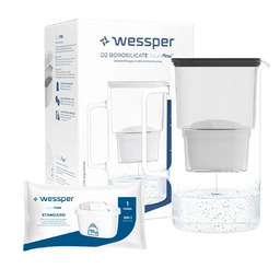 Dzbanek filtrujący Szklany 3l Wessper D2 Borosilicate Czarny