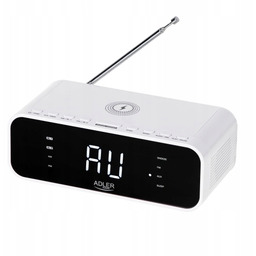 Ad 1192 white Radiobudzik z bezprzewodową ładowarką