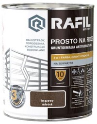 Rafil emalia prosto na rdzę brązowy młotkowy 0,75