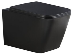 Czarna matowa miska wc wisząca Rimless 3.0 RAIN-MTB-RIM-03