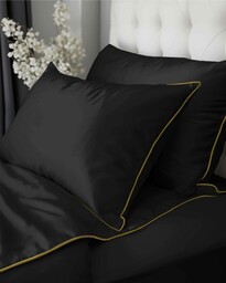Pościel satynowa 140x200 Mako Satin 62 czarna