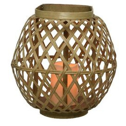 Lampion bambus ze świecą 29 cm