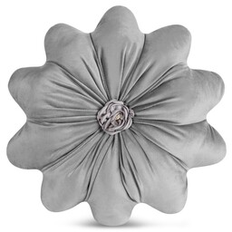 Eurofirany Poduszka dekoracyjna 40 cm Flores 5 srebrna