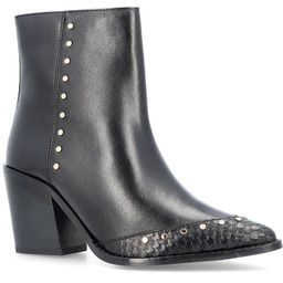 Skórzane kowbojki na słupku - GIOSEPPO 73577 CZARNE