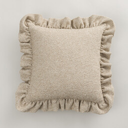 Poszewka Paula z falbaną, beżowy melanż, 45 x