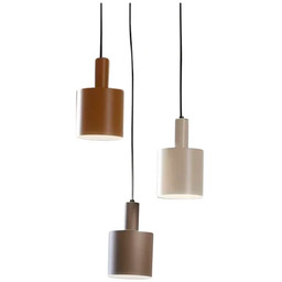 Lindby - Ovelia 3 Round Lampa Wisząca Black/Brown/Beige