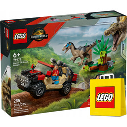 Lego Jurassic World Ucieczka terenówką przed raptorem