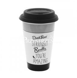 PORCELANOWY KUBEK PODRÓŻNY COFFE TO GO DUTCH ROSE