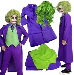 Kostium Joker dla Dzieci Strój Zestaw z peruką