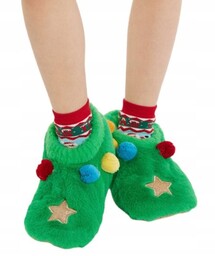 Świąteczne Dziecięce Buciki Kapcie Z Choinką Święta Unisex