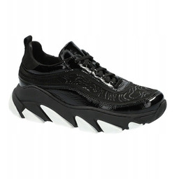 SNEAKERSY SIMEN 3721A CZARNE SKÓRA NATURALN