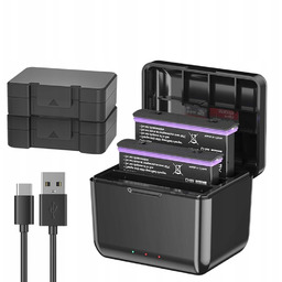 2X Bateria Do INSTA360 X4 Black 2500MAH 3-KANAŁOWA