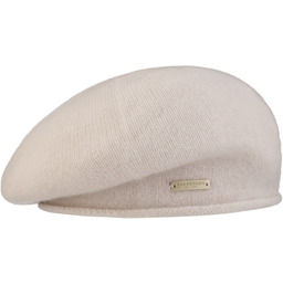Beret Baskijski z Kaszmirem Lasuna by Seeberger, jasnobeżowy,