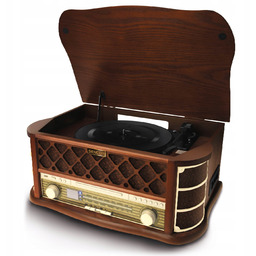 Retro gramofon z odtwarzaczem CD stereo z radiem