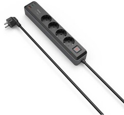 Hama 4 gniazda SCHUKO, 1,4M, 2 USB-C, 1