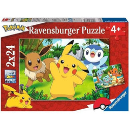 Puzzle dla dzieci 2D: Pokemon 2x24 elementy
