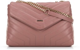 Damska crossbody na łańcuszku z ekoskóry różowa