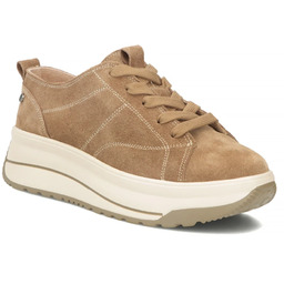 Skórzane sneakersy na platformie beżowe Filippo DP7959