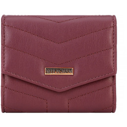 Damski portfel z ekoskóry mały bordowy