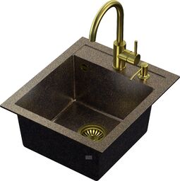 Zestaw zlewozmywak JOHNNY 100 Art Gold Black Pearl