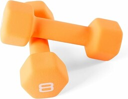 Ciężar hantli powlekanych neoprenem, para 3,6 kg, pomarańczowy