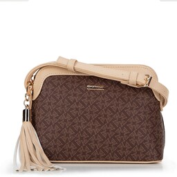 Damska crossbody z ekoskóry w monogram brązowa
