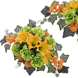 KOMPOZYCJA KWIATOWA STROIK ZE SZTUCZNYCH KWIATÓW LILII