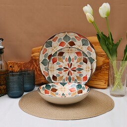Zestaw obiadowy 12szt. talerze porcelana Petalo serwis