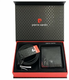 Pierre Cardin pasek do spodni portfel skórzany męski