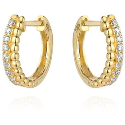 Kolczyki Rząd Złotych Kuleczek i Cyrkonii pr 585