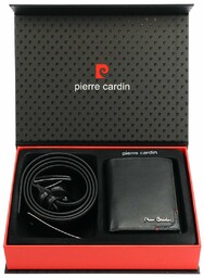 Pierre Cardin zestaw prezentowy skórzany męski pasek