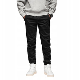 Modne jeansowe joggery męskie wygodne czarne Ombre OM-PADJ-0156