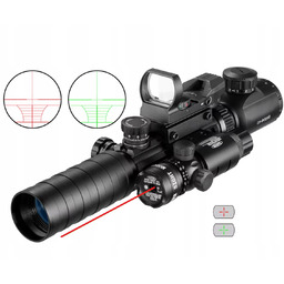 Kombajn 3-9X32EG Taktyczny Celownik Laserowy Hunt.r Combo 4