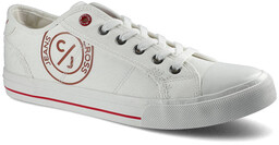 Cross Jeans Białe Trampki Męskie Sznurowane Buty