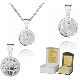 925 Srebrny łańcuszek medalik DEDYKACJA 45cm S1M49