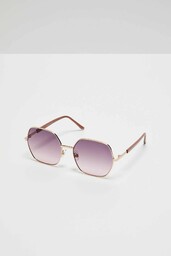 Okulary przeciw słoneczne z metalowymi oprawkami - różowe