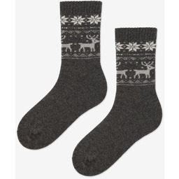 Ciepłe skarpety męskie z reniferami i płatkami śniegu