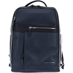 PIQUADRO Cary skórzany plecak męski, Niebieska, 16x40x30 cm