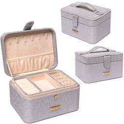 Srebrna szkatułka na biżuterię zamykana zamkiem magnetycznym -