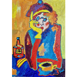 Pakamera Obraz ręcznie malowany kolorowy obraz kawa