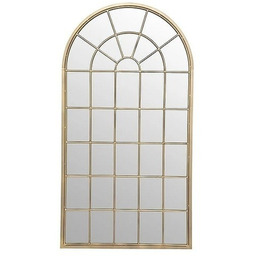 Pakamera Lustro Okno Metalowe Złote 140 cm