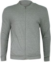 Bluza Męska Szara z Lampasami na Rękawach, Zapinana