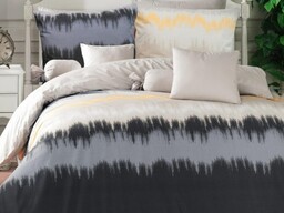 Pościel bawełniana 200x220 Vibe Grey kremowa grafitowa żółta