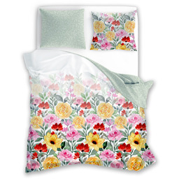 Pościel dwustronna łąka kwiaty kolorowe elegant bawełna 200x220