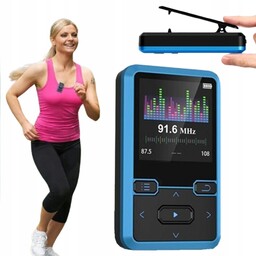 Przenośny odtwarzacz MP3 Bluetooth radio krokomierz do ćwiczeń