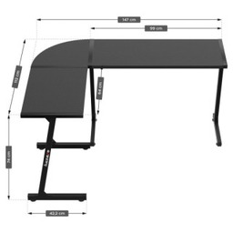 Huzaro Biurko gamingowe narożne Hero 6.0 Black 147