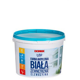 Farba akrylowa zewnętrzna biała 10 l Dorex