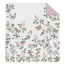 Detexpol Narzuta dekoracyjna 200x220 pudrowa różowa kwiaty K