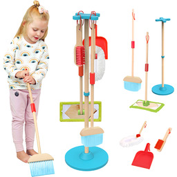 TOOKY TOY Drewniany Zestaw do Sprzątania dla Dzieci